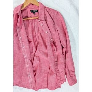 ❤️ Banana Republic Soft Wash 100% Cotton Red Long Sleeve Collar Shirt Size Small